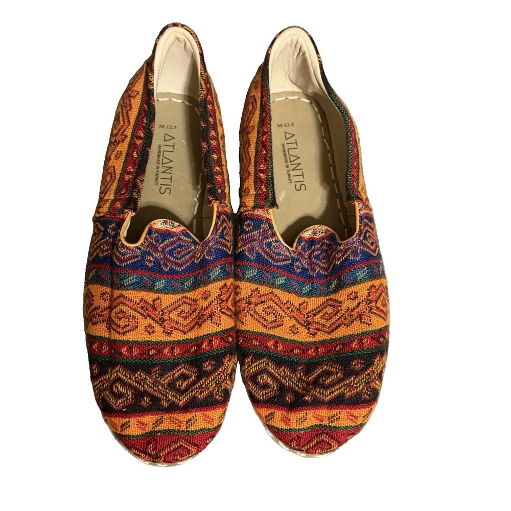 Atlantis Men's Size 12.5-13/EU 46 Multicolor Handmade Turkish Slip On‎ Loafers